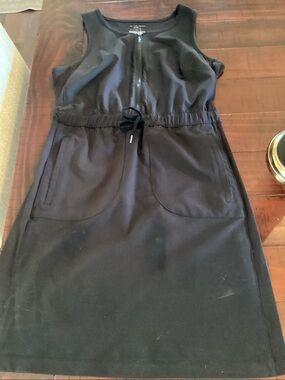 Casual Sleeveless Black Drawstring-Waist Mini Dress